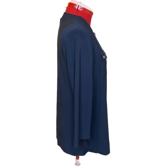 ANNE KLEIN top tunic  Pocket Long SLEEVE Zipper nwt small - Picture 3 of 8